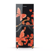 FRIDGE JAMUNA 228 liter JE2-B8JF-CD RED BUTTERFLY GLASS DOOR ( OFFICIAL JAMUNA WARRYNTEE )