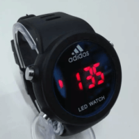 LED Watch for Men Rubber Strap – Black