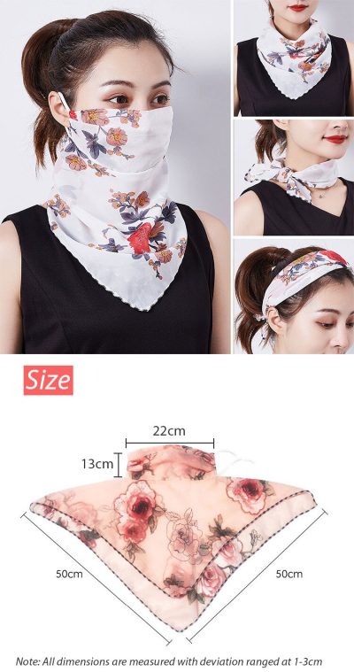 Women Print neck silk scarf